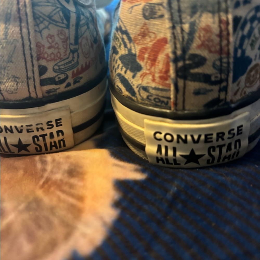 Converse Women’s High-Top Graphic Canvas Sneakers - Blue & Brown - Picture 3 of 4